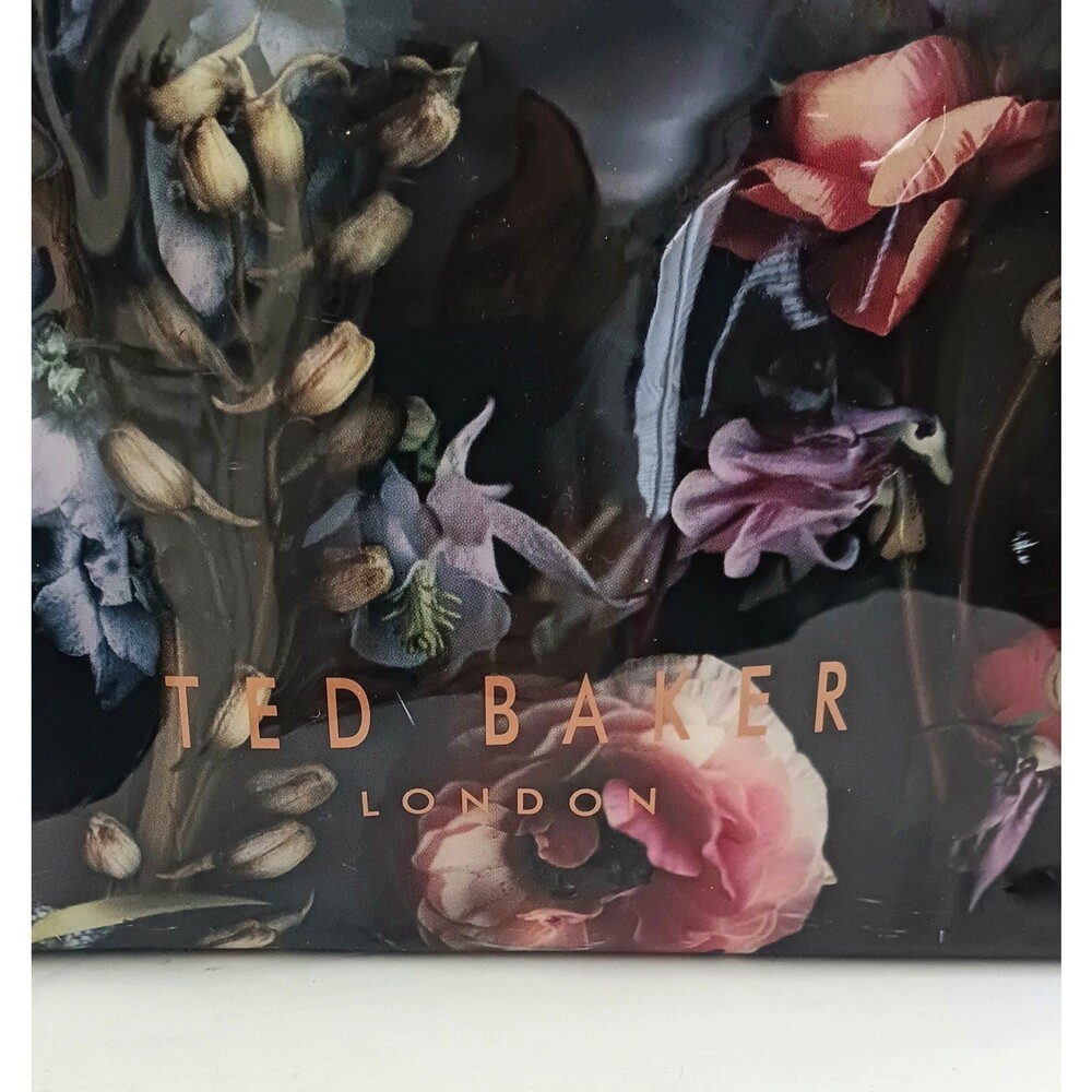 Ted Baker London Small Tote Bag Blk Floral Print Glossy PVC 10X4X9 - Picture 3 of 13
